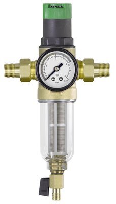 Фильтр Ду-15 с манометром и редуктором сниж давления стекл. корпус JH-1008 ТИМ