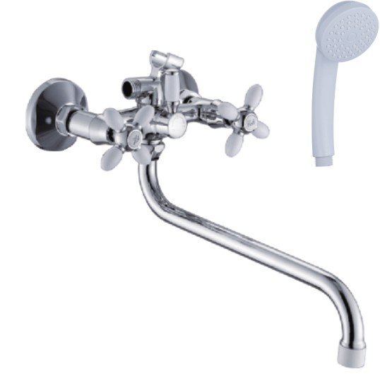 Смес. д/ванны 1/2 кер шар/перекл  ЭВЕРЕСТ В22-071А бел/хром