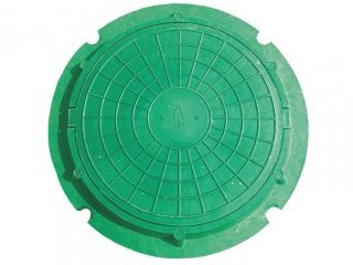 Люк КРУГЛЫЙ канализ (до 3,0т) б/замка ЗЕЛЕНЫЙ (d крышки=576мм, d люка=750мм, h=51мм)