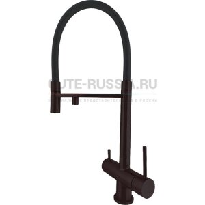 Смес. д/кухни бок/руч шар/шпилька с вых д/подк фильтра сил/гибк/излив с держ ф35 Т61203ВК-2 черный