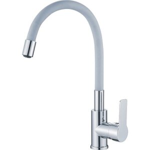 Смес. д/кухни бок/руч шар/гайка силик/гибк/излив ф35 НВ70112-3 оружейная сталь