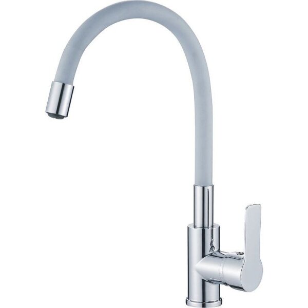 Смес. д/кухни бок/руч шар/гайка силик/гибк/излив ф35 НВ70112-3 оружейная сталь