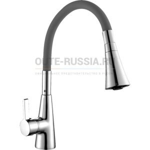 Смес. д/кухни бок/руч шар/шпилька силик/гибк/излив ф35 Т9313В-5 серый