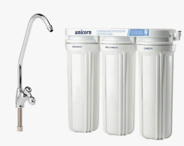 Система фильтрации трехступенчатая под мойку АБФ-ТРИА-УМЯГЧЕНИЕ (FPS 3N ST) UNICORN