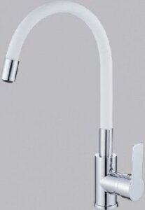 Смес. д/кухни бок/руч шар/гайка силик/гибк/излив ф35 НВ70112-8 белый