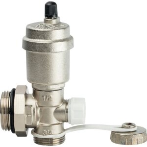 Тройник коллекторный 1" с автомат воздухоотвод и дренаж/вент STOUT