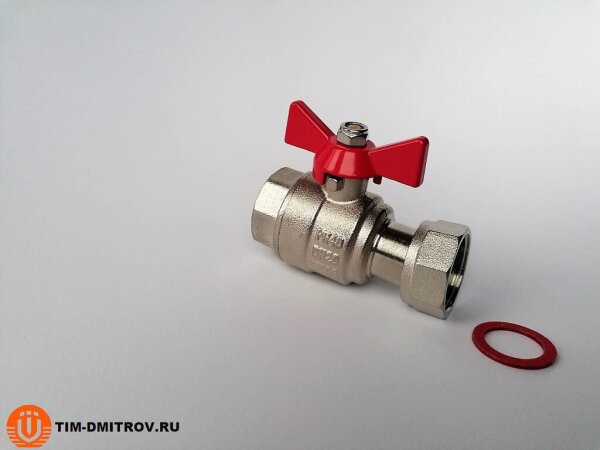 Кран шар с накидной гайкой Ду15 м/м баб BV209-C02FN ТИМ