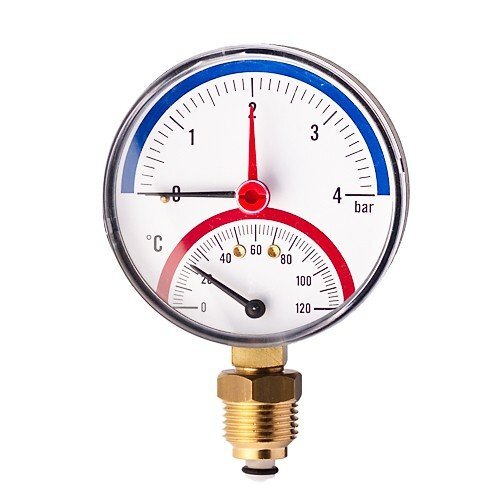 Термоманометр радиальный (0-4бар)*1/2 80мм (Y-80-4bar) ТИМ