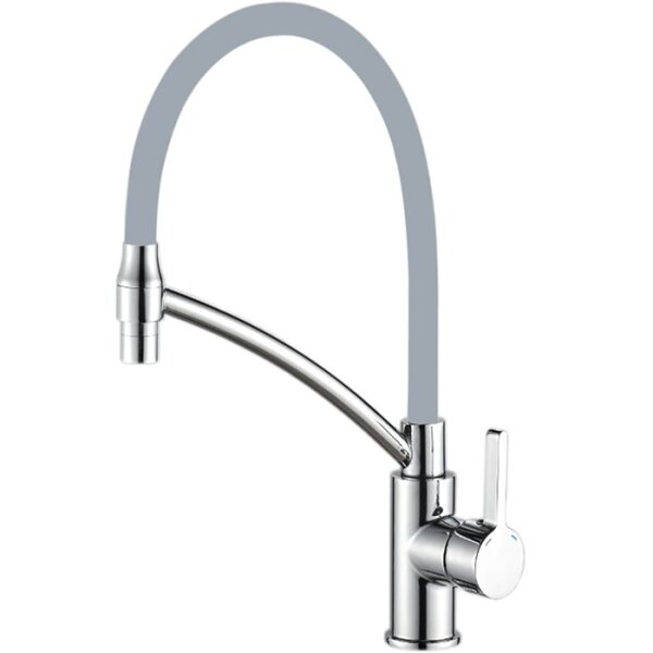 Смес. д/кухни бок/руч шар/гайка силик/гибк/излив ф35 НВ73643-3 оружейная сталь