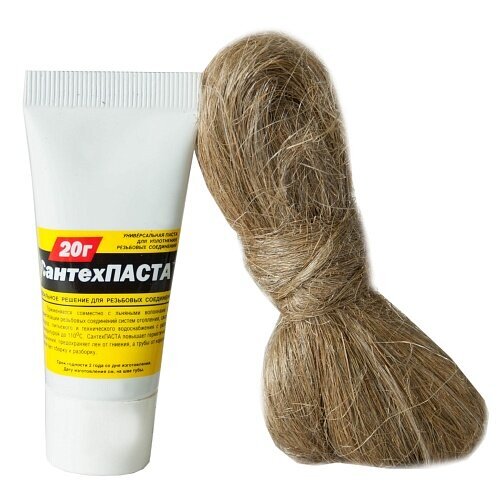 Комплект монтаж "СантехПаста" (Паста 20гр+лен 14гр)