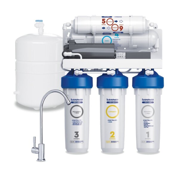 Система фильтрации трехступенчатая под мойку с обратным осмосом ПРОФИ ОСМО 100 BOOST Барьер