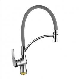 Смес. д/кухни бок/руч шар/гайка сил/гибк/излив с держ ф35 Т2613В-5 серый