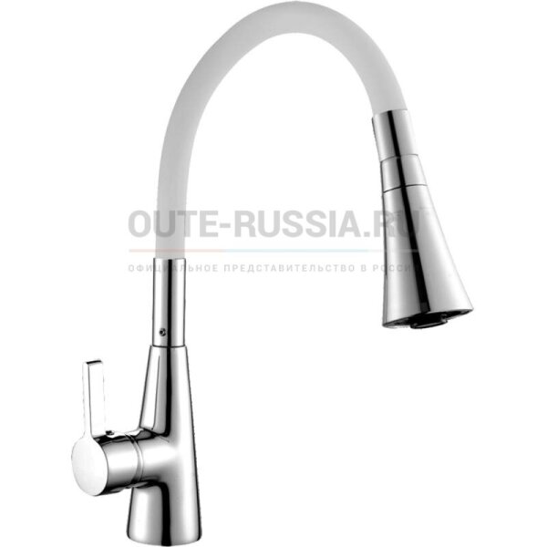 Смес. д/кухни бок/руч шар/шпилька силик/гибк/излив ф35 Т9313В белый