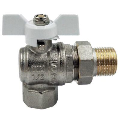 Кран шар с америк угл никель 1/2" г/ш баб DE1235N