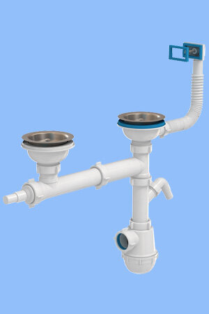 АНИ Сифон Ани Грот 3 1/2*40 двойн/одноуров с перел и отв с/м (А7500)