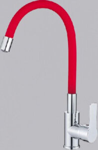 Смес. д/кухни бок/руч шар/гайка силик/гибк/излив ф35 НВ70112-6 красный