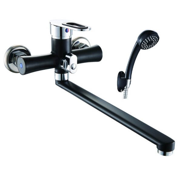 Смес. д/ванны/шар 35мм L-нос 35 см ЭВЕРЕСТ В22-274F черный