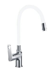 Смес. д/кухни бок/руч шар/гайка силик/гибк/излив ф35 T30293B (R30293F)  белый