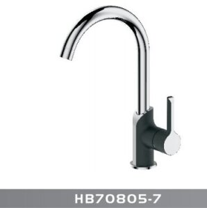 Смес. д/кухни бок/руч шар/гайка ф35 НВ70805-7 черн/хром