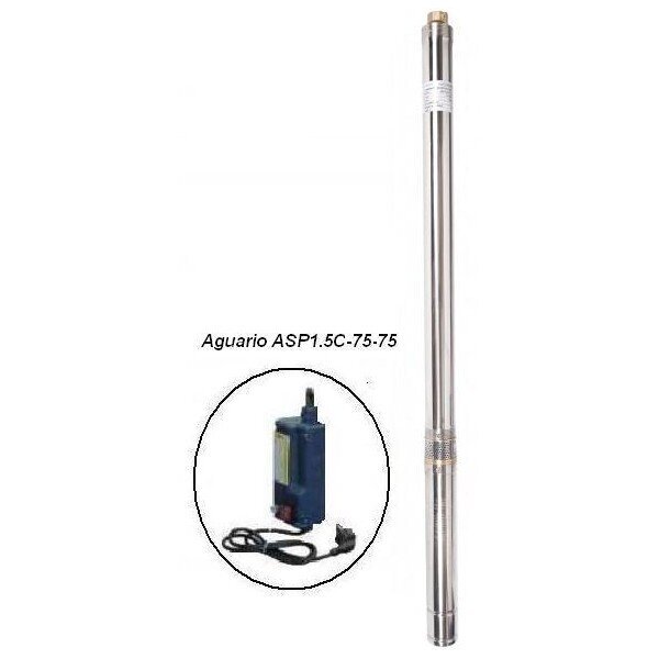 Насос скважинный ASP 1.5C-40-75 Aquario (Италия) кабель 30м (35 л/мин на 55м) 3340