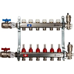 Коллект/группа   6 выходов/нерж STOUT (полный комплект)