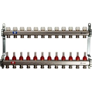 Коллект/группа с расх б/кранов и нак-ков 12 выходов/нерж STOUT