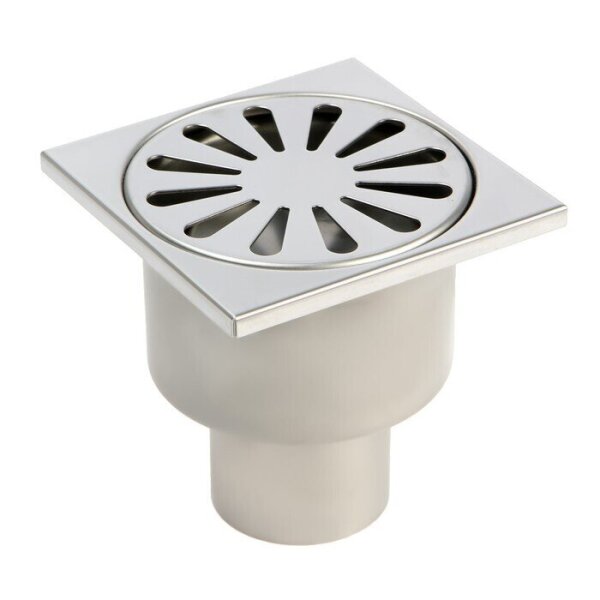 Трап из нерж/стали с вертик выпуском 10х10см Ф50 BAD021001 ТИМ