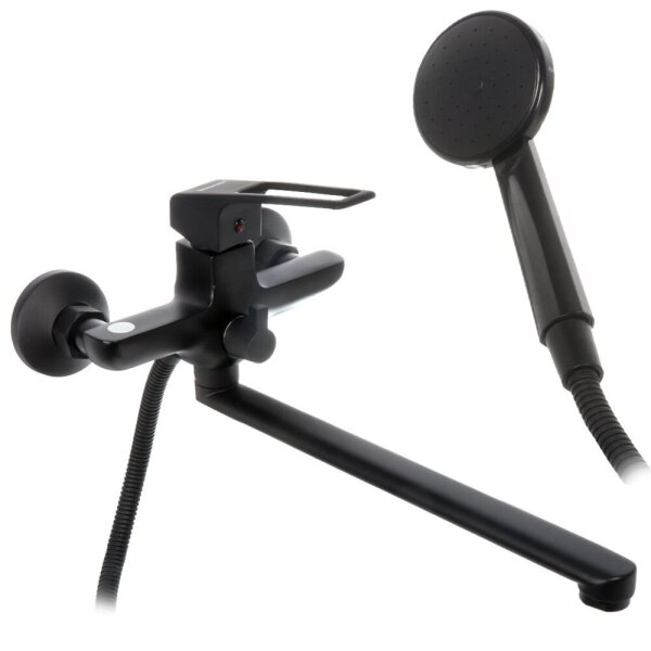 Смес. д/ванны/шар 35мм L-нос 30 см ЭВЕРЕСТ В22-1546 черный