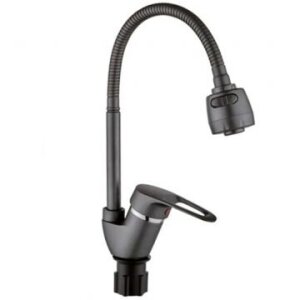 Смес. д/кухни бок/руч шар/гайка гофр гусак с аэрат ЭВЕРЕСТ В58-02619 серый