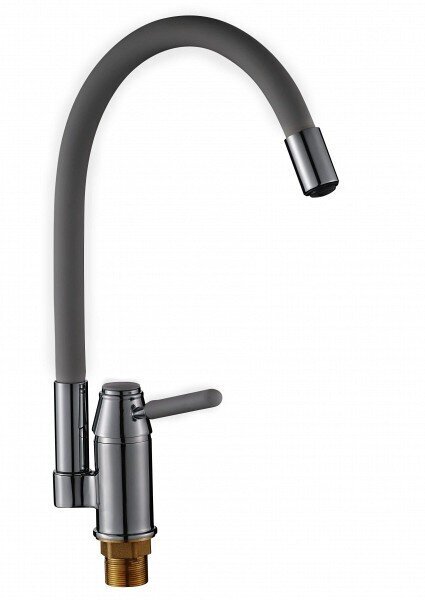 Смес. д/кухни бок/руч шар/гайка, гибк/излив Р58233-19 серый