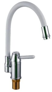 Смес. д/кухни бок/руч шар/гайка, гибк/излив Р58233-7 белый