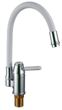 Смес. д/кухни бок/руч шар/гайка, гибк/излив Р58233-7 белый