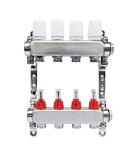 Коллект/группа с расх б/кранов и нак-ков/нерж 1" 10  выход SM.2057.10 Квадрат SANLUX