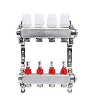 Коллект/группа с расх б/кранов и нак-ков/нерж 1" 10  выход SM.2057.10 Квадрат SANLUX