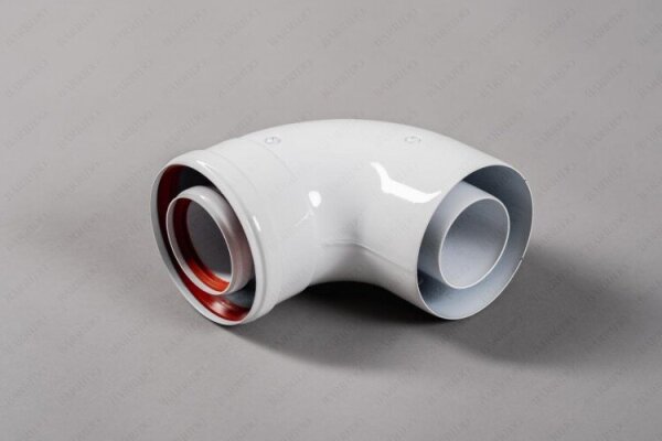 Угол коаксиальный 90* ф60/100мм УНИВЕРСАЛЬНЫЙ