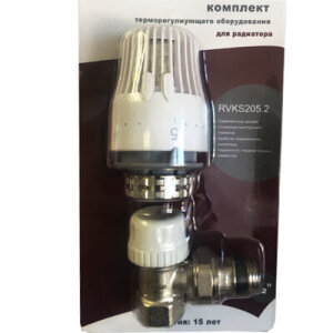 Комплект термост д/радиат угл 1/2 (клапан термостат+термогол) RVKS205.02 ТИМ