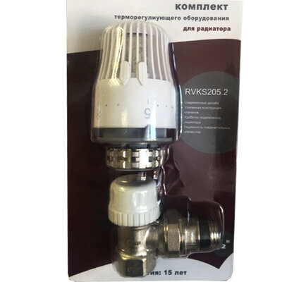 Комплект термост д/радиат угл 1/2 (клапан термостат+термогол) RVKS205.02 ТИМ