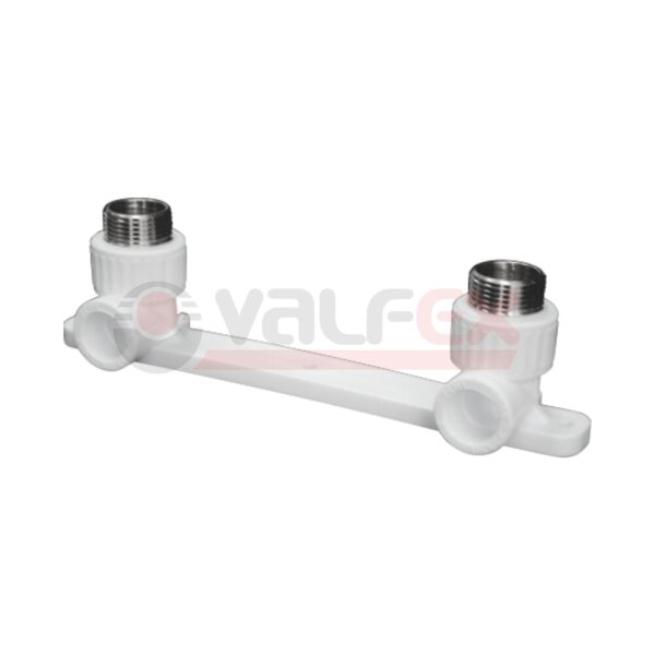 Угольник комб. двойн с крепл. ПП НР D20-3/4*2 VALFEX