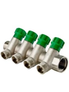 Коллектор регулир 45*3/4 г/ш-1/2ш-5 вых под конус (хром) (BB5004) SANLUX