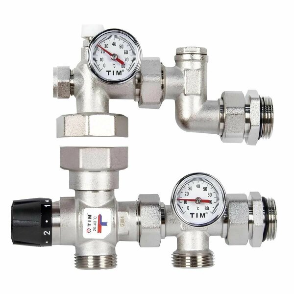 Узел комбимикс с термостат. клапаном с эксцентриком 1 1/2* 130/180мм JH-1035Х ТИМ