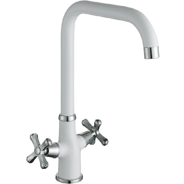 Смес. д/кухни 1/2 кер/гайка выс/изл белый/хром Т6513ВК