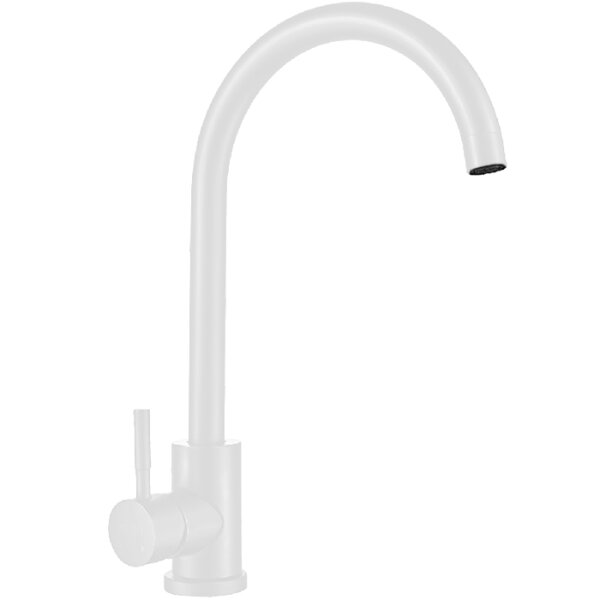 Смес. д/кухни бок/руч шар/гайка ф35 Т40313ВК-341 белый НЕРЖ