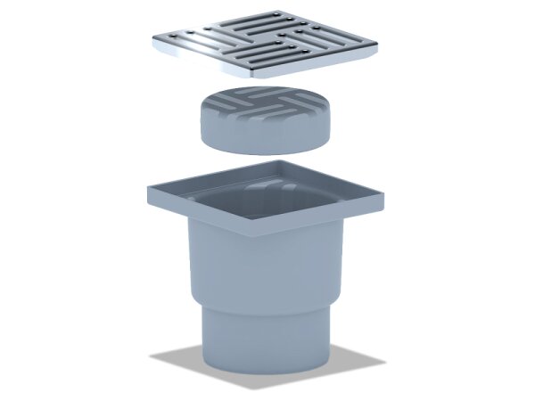 АНИ Трап 110 вер/вып, н/р, с нерж/реш 150*150 сухой (TQ1212)