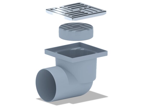 АНИ Трап 110 гор/вып, н/р, с нерж/реш 150*150 сухой (TQ1112)