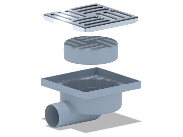 АНИ Трап 50 гор/вып, н/р, с нерж/реш 150*150 сухой (TQ5112)