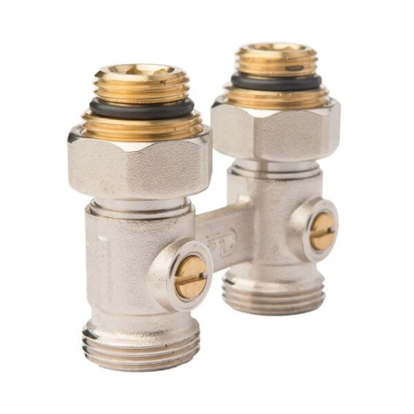 Вентиль прямой д/стал радиат 1/2*3/4 ниж/подключ с шаровым краном ME220AC ТИМ