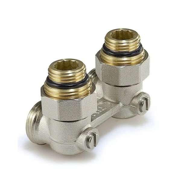 Вентиль угловой д/стал радиат 1/2*3/4 ниж/подключ с шаровым краном ME221AC ТИМ