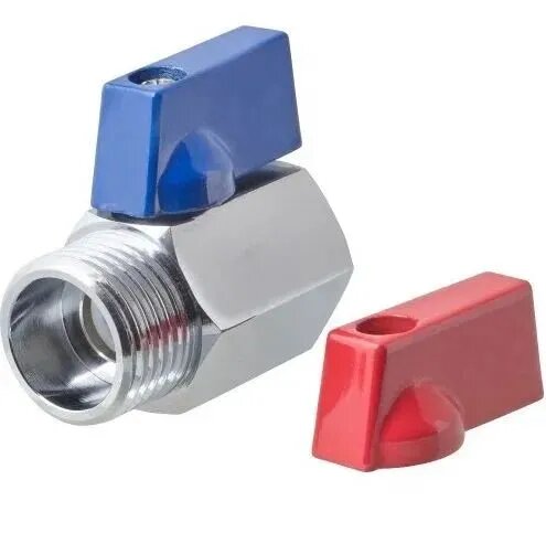 Кран шар МИНИ 1/2 г/ш красные/синие ручки DE22MF ТИМ
